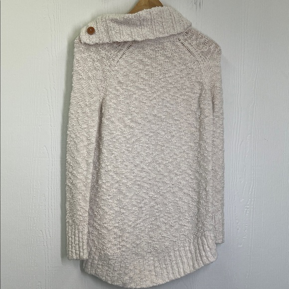 Anthropologie - Moth Wood Button Turtleneck Cream Long Sleeve Knit Sweater XS - Picture 12 of 12